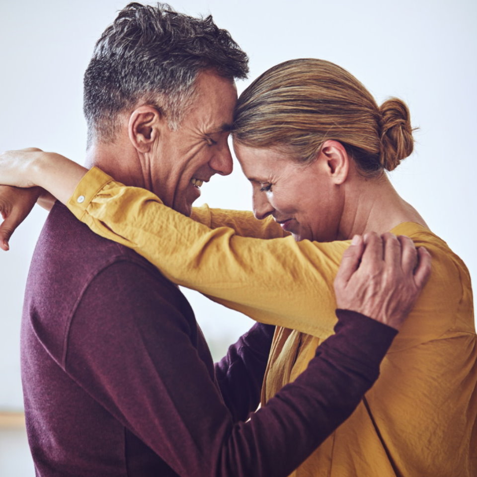 Man and woman hugging
